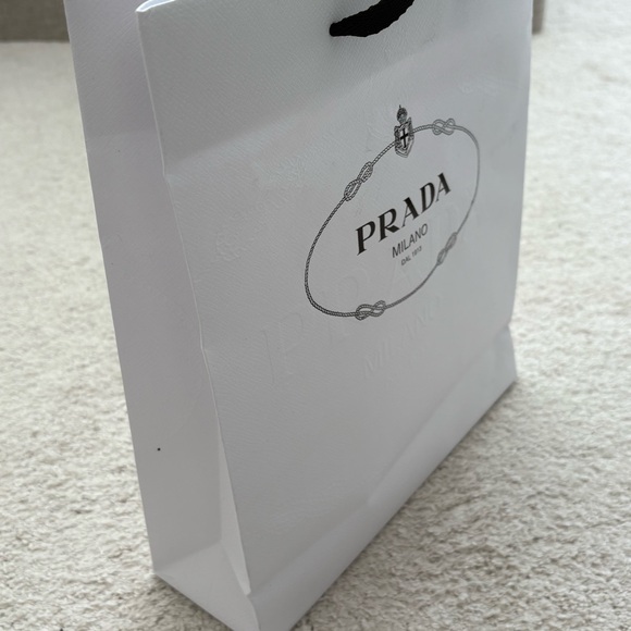 Prada White and Black Logo Shopping Bag - Picture 8 of 10